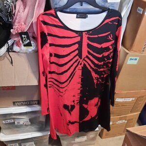 NEW ! Bad to the Bone Skeleton Costume Red/Black Size M